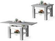 КЛЕО Бетон Милениум/Бял Мат - РАЗТЕГАТЕЛНА ХОЛНА МАСА С ПОВДИГАЩ МЕХАНИЗЪМ