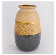 Керамична ваза 25,5x15,5 см златист/сив