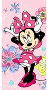 Розова памучна детска кърпа 70x140 cm Minnie "Pink bow" – Jerry Fabrics