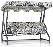 Градински троен люлеещ се стол Ruta 4, цвят Черен Кремав