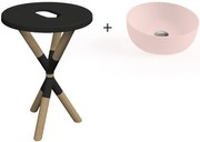 Комплект за баня Cross Scarabeo-Diameter 33 cm.-Black-Roz