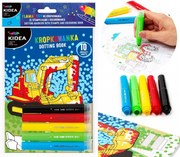 Kidea - Kомплект маркери за рисуване на точки с печати и книжка за оцветяване Превозни средства 97326
