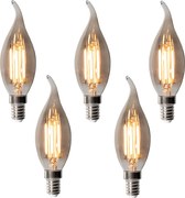 Комплект от 5 E14 димируеми LED крушки BXS35 опушени 4W 300 lm 2200K