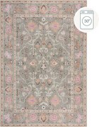 Светлозелен килим подходящ за пране 152x230 cm Una Floral – Flair Rugs