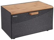 Кутия за хляб Klausberg KB 7464, 35.5 см, Стомана, Бамбук, Горен и преден капак, Черен