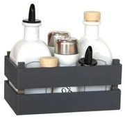 Порцеланов оливерник от 5 части в дървена сива касетка HORECANO(HRC54333)