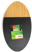 Бамбукова дъска за презентанция със слюда елипсовидна 35,5x20,3xh1,9см (S011L)