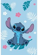 Синьо бебешко одеяло от флийс 100x150 cm Lilo a Stitch "Blue" – Jerry Fabrics