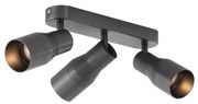 Кръгъл таванен прожектор тъмно сив GU10 50mm 3-светлинен - Stanley