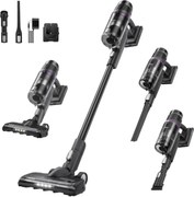 Вертикална прахосмукачка 2в1 Eureka NEC520, 200W, 0.5 л, Автономия 50 мин, Турбо четка, Регулиране на мощността, Миещ се HEPA филтър, Черен