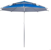 Плажен чадър Muhler 22511008629, Ø190 см, Висок 203 см, 8 ребра от фибростъкло, Регулируем наклон, UV защита UPF 50+, Син