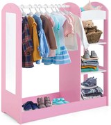 GINGER HOME Дървен щендер за дрехи с огледало PINK