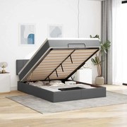 3311457 vidaXL Османско легло с матрак Тъмно сиво 140x190 cm Тъкан