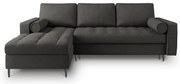 Тъмно сив ъглов разтегателен диван , ляв ъгъл Santo - Milo Casa