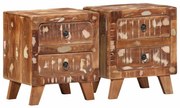 4104514 vidaXL Нощно шкафче 2 бр. 40x32x46 см Масивна дървесина Възстановена