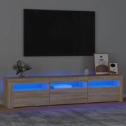 3152756 vidaXL ТВ шкаф с LED осветление, дъб сонома, 180x35x40 см