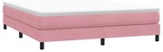 3315842 vidaXL Box Spring легло без матрак розово 180x210 cm кадифе