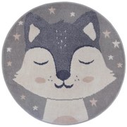 Сив детски килим ø 140 cm Fox - Hanse Home