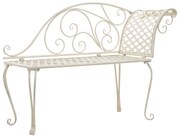 45431 vidaXL Градинска кушетка, 128 см, метал, антично бяло
