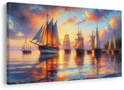 Картина на платно – Залез при лодките