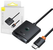 Двупосочен HDMI превключвател Baseus AirJoy 2 в 1 4K 60Hz с вграден 1м кабел B01331105111-01 - черен