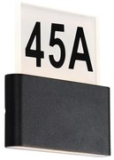 Външна стенна лампа черна с LED за номера на къщи IP54 - Kandi