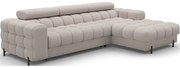 Бежов кадифен разтегателен ъглов диван с място за съхранение (десен ъгъл) Felro – ELTAP