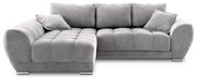 Светлосив ъглов диван с кадифена тапицерия , ляв ъгъл Nuage - Windsor & Co Sofas