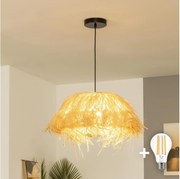 Brilagi - LED полилей на кабел CERIA BOHO 1xE27/40W/230V Ø 40 см рафия