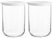 Стъклен буркан с бял силиконов капак 890мл NOV 387 - Lav