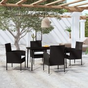 3099621 vidaXL Градински трапезен комплект, 5 части, черен