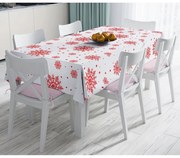 Коледна покривка за маса с памучна смес Червено , 140 x 180 cm Snowflakes - Minimalist Cushion Covers