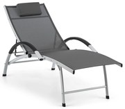 Blumfeldt Sun Valley, градински шезлонг, сгъваем, възглавница, сив