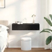 859978 vidaXL Стенен рафт с чекмеджета, черен, 80x33x17 см, инженерно дърво