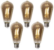 Комплект от 5 E27 димируеми LED крушки ST64 димно стъкло 5W 450 lm 2700K