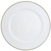 Horecano - Подложна чиния оребрена със златен кант PVC ф33см WHITE (HC-931456) (243130)