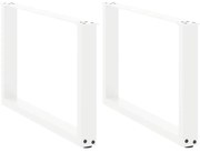 4013165 vidaXL Крака за масичка за кафе, U-образни, 2 бр., бели, 70 x (42-43) см, стомана