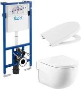 Комплект за WC, Duplo 4 в 1 Meridian Rimless Compact 480 (бутон по избор), A890090020 + A346244000 + A8012AC00B