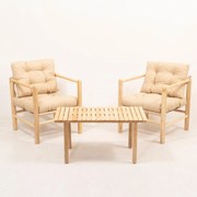 Градински комплект маса и столове (3 части) MYG02, цвят Кремав