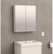 Горен шкаф за баня с огледало ICP 6049-2/6070 WHITE Inter Ceramic, 60x70x13.5см, 2 врати, PVC, бял
