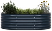 Blumfeldt High Grow Extended, повдигната леха, 150x43x60 cm, с вълнообразна стоманена ламарина, лесна за сглобяване, устойчива на ръжда и замръзване