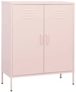 336166 vidaXL Шкаф за съхранение, розов, 80х35х101,5 см, стомана