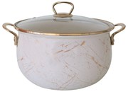 Тенджера Goldmann GM 8017-26B, 8.5L, 26x16см, Емайлирана, Индукция, Златист/Мрамор
