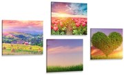 Комплект картини – Природа в пастелни цветове