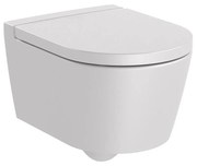 Конзолна тоалетна чиния A346528630, седалка и капак, порцелан, перлен, 44x37x48см