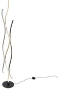 Design vloerlamp zwart met goud incl. LED dimbaar - Blaze