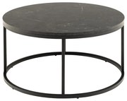 Черна кръгла масичка за кафе с плот от имитация на мрамор ø 80 cm Spiro – Actona