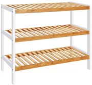 Обувница MATE кафява/бяла