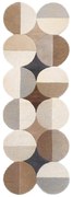 Сиво-бежова ръчно изработена вълнена пътека 80x230 cm Mia Ellipse – Flair Rugs