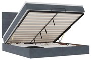 3314337 vidaXL Османска легло с матраци и LED, тъмносиво, 180x200 см, кадифе
